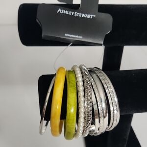 NWT - Ashley Stewart Bangle Bracelet Set – Mixed Styles (Set of 11)